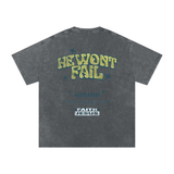 "Firm Foundation / He Won't Fail" Snow Washed Oversized Cotton T-Shirt