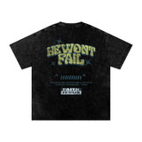 "Firm Foundation / He Won't Fail" Snow Washed Oversized Cotton T-Shirt