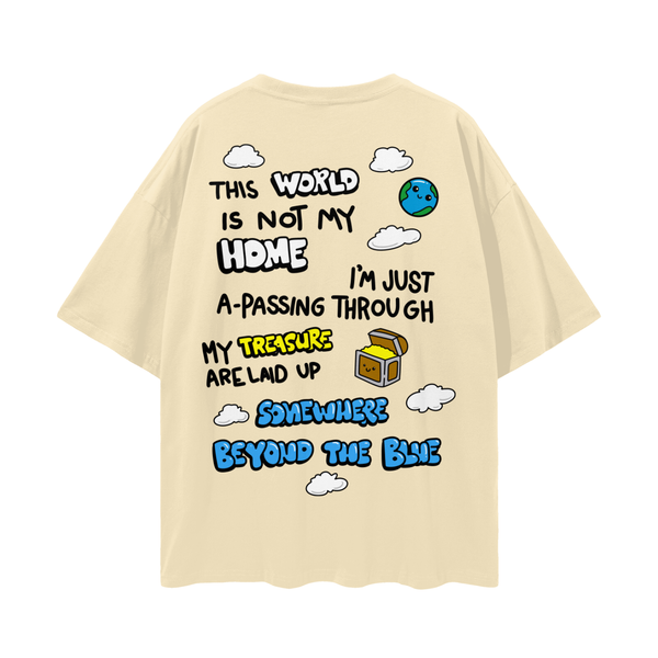 "This World is Not My Home" Streetwear Loose Drop Shoulder T-Shirt